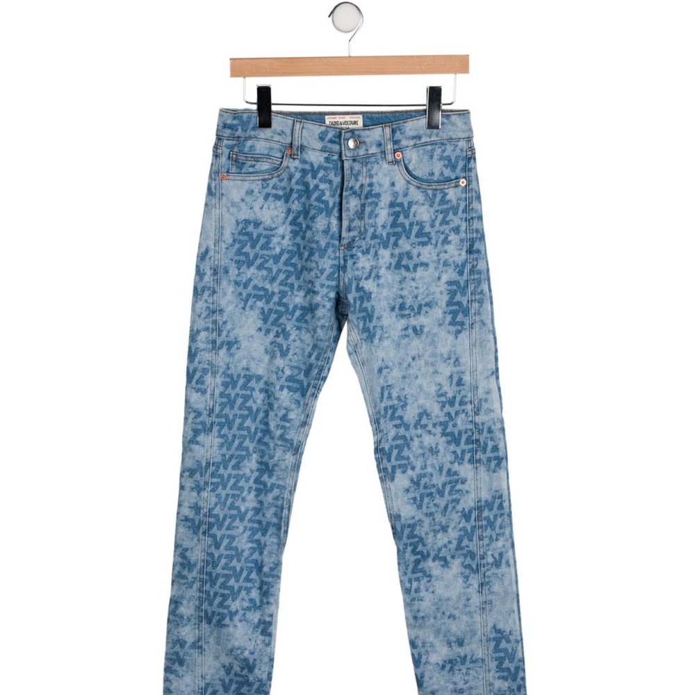 Zadig & Voltaire Blue Patterned Straight Leg Jeans